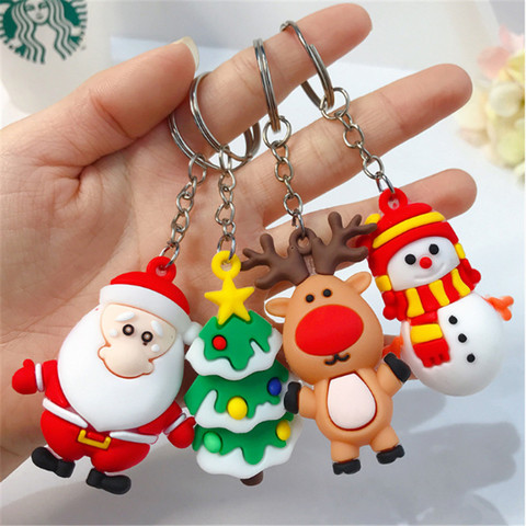 Merry Christmas Navidad Christmas Decoration Santa Claus Elk Snowman Keychain New Year Decoration 2022 Children Gift Xmas Noel ► Photo 1/6