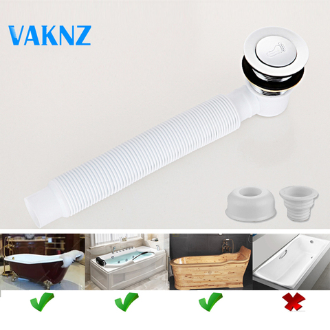 VAKNZ Bathtub Spring Up Drains Bath Shower Basin Sink Drain Filter Strainer Waste Finished Drainer Bathroom Waste Finished ► Photo 1/6