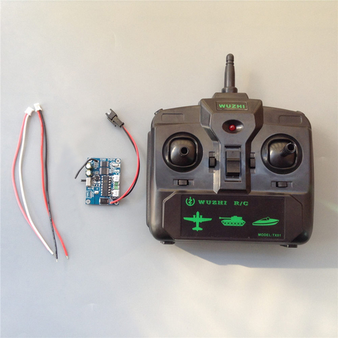 2.4G Remote Controller Transmitter and Receiver Kit for DIY Double Motors RC Boat 4 CH Differential Steering Radio System Parts ► Photo 1/4