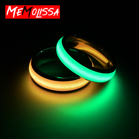 Novelty Stainless Steel Luminous Rings Stainless Steel Noctilucent Tabs Men Ring anillos mujer bague femme ► Photo 1/6
