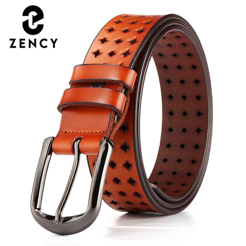 Zency Soft Cowhide Leather Waist Belt Vintage Pin Buckle Strap Jeans For Female 2022 Spring Classic Fashion Design Waistband ► Photo 1/6