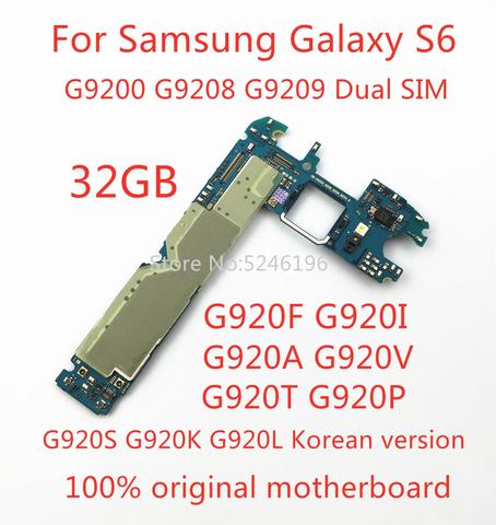 Apply to For Samsung Galaxy S6 G9200 G920F G920A G920V G920T G920P G920S G920L 32GB original unlocked motherboard replacement ► Photo 1/2