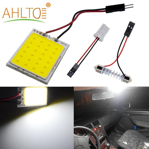 2PCS T10 COB 24SMD Dome Light Car LED Panel Multi-Colorful Car Auto Interior Reading Map Led Bulb Dome Festoon Light BA9S DC 12V ► Photo 1/6