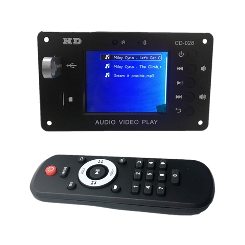 CD-028 Wireless Bluetooth 5.0 Decoder Board Stereo Audio HD Video Player MP3 FLAC WAV APE Decoding FM Radio USB TF Music player ► Photo 1/6