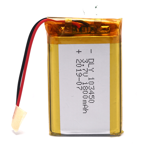 1PC 3.7V 1800mAh Li-Po Rechargeable Battery 103450 For DVD GPS PDA Headphone ► Photo 1/6