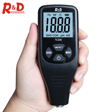 R&D TC200 Coating Thickness Gauge Backlight LCD Film measurement composite Auto Car Paint Thickness Meter withUS RU Manual Fe/NF ► Photo 1/6