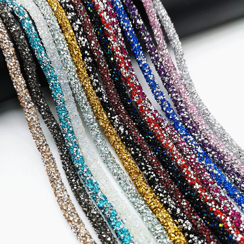 1 yard 7mm Rhinestone Tube Cord Rope Resin Rhinestone Chain Sew On Trims Wedding Dress Costume Applique ► Photo 1/6