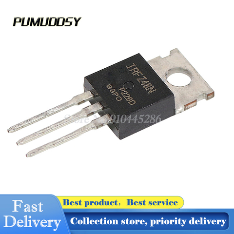10 pcs IRFZ48N IRFZ48 MOSFET MOSFT 55V 64A 14mOhm 54nC TO-220 new IRFZ48NPBF ► Photo 1/1