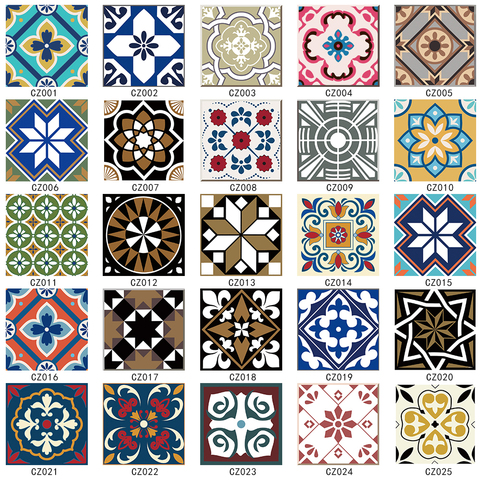 15pcs/set 8/12/15cm Europe Style Floor Tiles Diagonal Wall Stickers Bathroom Kitchen Waist Line Art Mural Tile Vinyl Wall Decals ► Photo 1/6