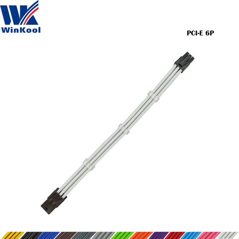 WinKool PCI-E 6PIN 18AWG Pure Color Male to Female Sleeve extension power cable inbuilt Cable Combs Multi Color Options ► Photo 1/6