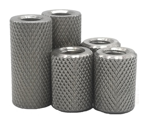 Stainless steel long cylindrical knurled nut hand twisted mesh link adjustment nut M2.5 M4 M5 M6 M8 M10 M12 ► Photo 1/3