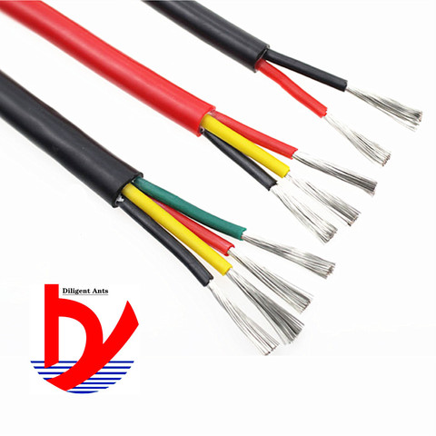 Wire Soft silicone cable 2 core 3 core 4 core 5 core 6 core 8 core 0.2mm 0.3mm 0.5mm 0.75mm 1.0mm1.5mm heat resistant 180° ► Photo 1/6