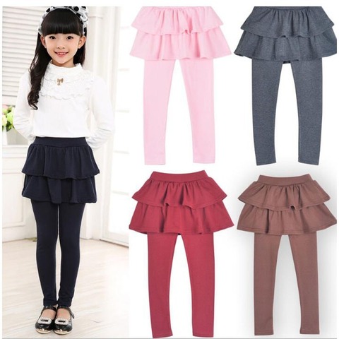 Warm Spring Cotton Girl Leggings Skirt-pants Cake Skirt Kids Leggings Baby Girl Pants 3-11 Years ► Photo 1/6