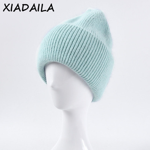 Hot Selling Winter Hat Real Rabbit Fur Winter Hats For Women Fashion Warm Beanie Hats Women Solid Adult Cover Head Cap ► Photo 1/6