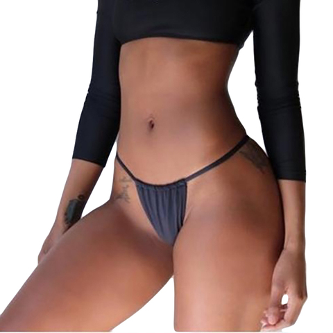 2022 Womens Swimwear Brazilian Cheeky Bikini Bottom Side Tie Thong Bathing Swimsuit Black Sexy Briefs Summer thongs Beachwear ► Photo 1/6