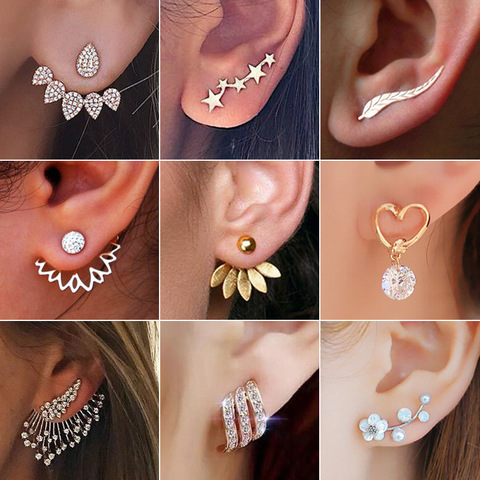 2022 New Crystal Flower Drop Earrings for Women Fashion Jewelry Gold colour Rhinestones Earrings Gift for Party Best Friend ► Photo 1/6