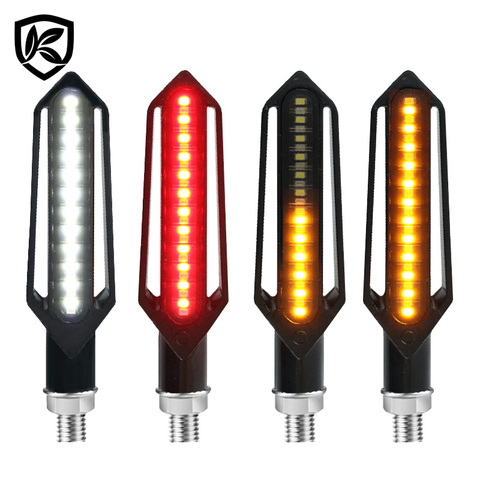 Karcle 2/4PCS 24LED Turn Signals Tail Light Motorcycle LED Flowing Water Flashing Blinker Brake/Running Light DRL Flasher Lamp ► Photo 1/6