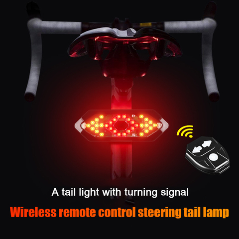 5 Modes Bike Tail Light Turn Signals Wireless Remote Control Mountain Bike Tail Light Waterproof Bicycle Flashing Headlight ► Photo 1/1