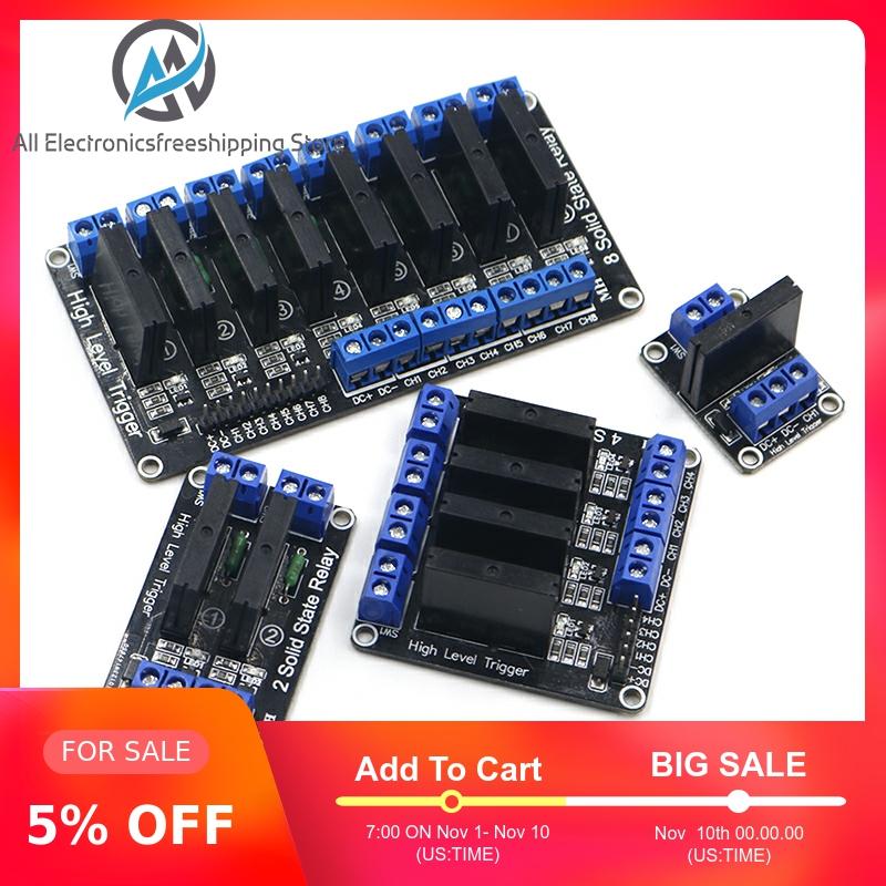 1 2 4 8 Channel 5V DC Relay Module Solid State High Level SSR AVR DSP G3MB-202P Relay for Arduino ► Photo 1/6