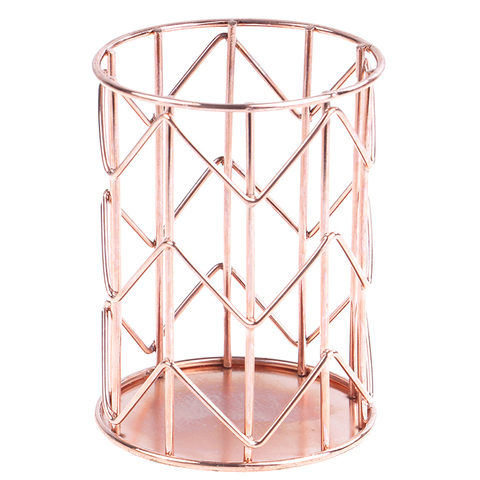 10.5 x 8cm 1pc Rose Gold Home Desk Stationery Decor Pen Pencil Pot Holder Container Organizer ► Photo 1/1