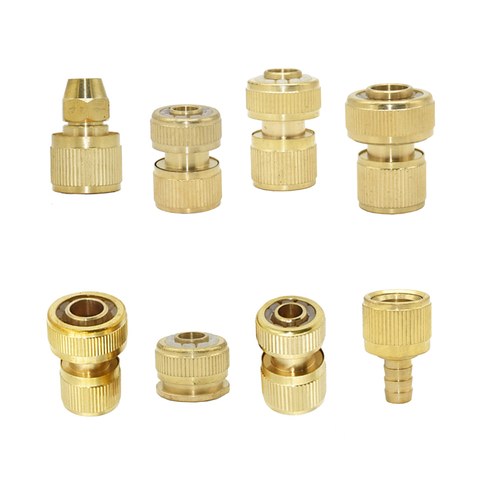 3/8 1/2 3/4 Inch Brass Hose Quick Connector 8/11 16mm 20mm 25mm Copper waterstop Connector Garden Hose Water Gun Fittings 1pcs ► Photo 1/6