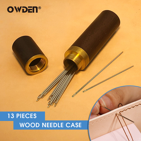 OWDEN 12Pcs Sewing  Needles Leather Knitting Pins with 1Pc Storage Container Box ► Photo 1/6