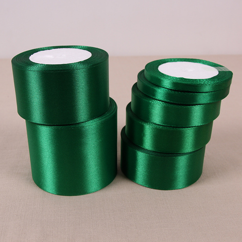 (25 Yards/roll) Green Single Face Satin Ribbon Party Decoration Gift Wrapping Christmas Ribbons Sewing ► Photo 1/6