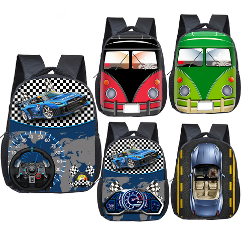 12 Inch Cute Racing Car Toddler Backpack For Kids Children School Bags Baby Kindergarten Backpacks Kids Book Bag Schoolbags Gift ► Photo 1/6