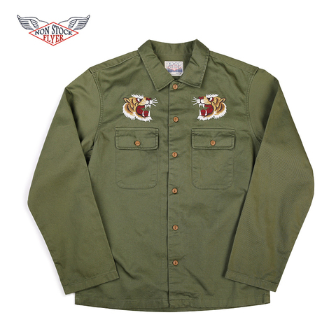 NON STOCK Vietnam War Souvenir Shirt Jackets Retro Men Embroidered Tour Workwear ► Photo 1/6