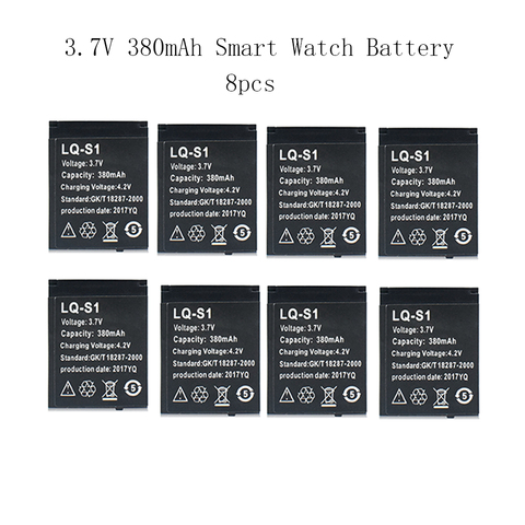 8PCS lq s1  3.7V 380mAh Rechargeable Li-ion Polymer Battery Smart Watch Battery for  DZ09 W8 ► Photo 1/6
