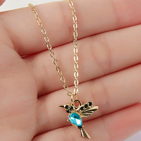 Crystal Animal Hummingbird Necklaces Fashion Gold Color Clavicle Chain Swallow Birds Necklaces & Pendants collares joyeria mujer ► Photo 1/6