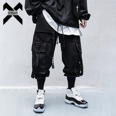 11 BYBB'S DARK Cargo Pants Men Hip Hop Tactics Joggers Trousers Elastic Waist Ribbon Fahsion Harajuku Streetwear Pant Male WX001 ► Photo 1/6
