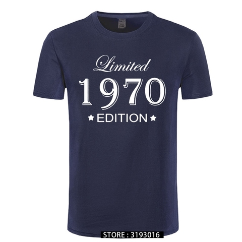 Funny Summer Style Limited Edition 1970 T Shirts Men Funny Birthday Short Sleeve O Neck Cotton Man Made In 1970 T-shirt Tops ► Photo 1/6