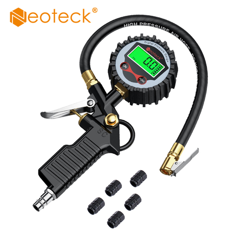 Neoteck Digital Car EU Tire Air Pressure Inflator Gauge LCD Display LED Backlight Vehicle Tester Inflation Monitoring Manometro ► Photo 1/6