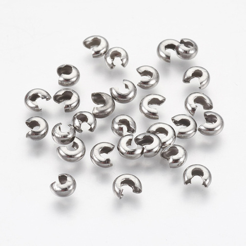 200pcs 4.5mm 304 Stainless Steel Open Crimp Beads Covers End Bead Caps for Jewelry Making DIY Accessories Findings Hole 2mm ► Photo 1/6