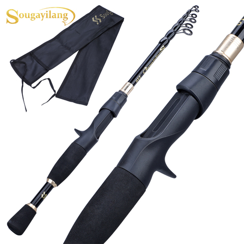 Sougayilang Portable Telescopic Fishing Rod  1.8-2.4m Ultralight Weight Carbon Fiber Spinning Casting Rod Fishing Tackle ► Photo 1/6