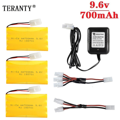 ( H Model ) Ni-CD 9.6V 700mah Battery + 9.6v Charger For Rc toy Car Tank Train Robot Boat Gun AA 9.6v Rechargeable Battery Pack ► Photo 1/3