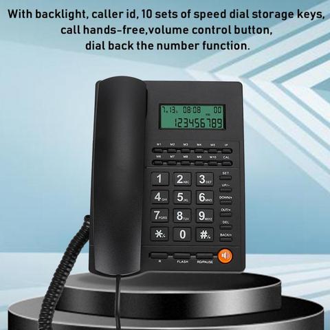 Telefone L109 Home Landline Phone Display Caller ID Telephone for Home Office Hotel Restaurant Black Home Phone Wire Telephone ► Photo 1/6