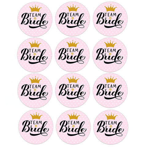 Bachelorette Party Stickers Seal Label Team Bride Bridesmaid Tribe Squad Hen Night Golden Sticker Bride To Be Wedding Supplies ► Photo 1/6