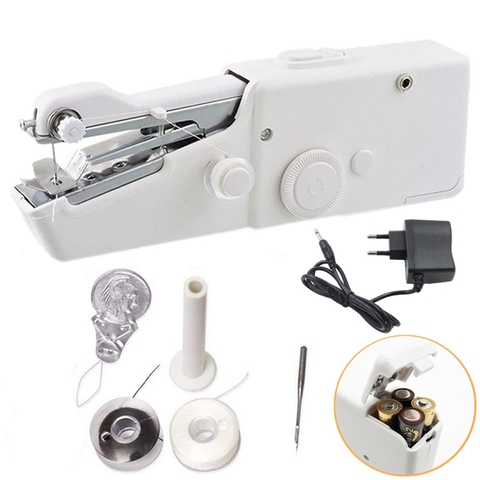 Mini Portable Hand Sewing Machine Quick Handy Stitch Sew Needlework Cordless Clothes Fabrics Household Electric Sewing Machine ► Photo 1/6