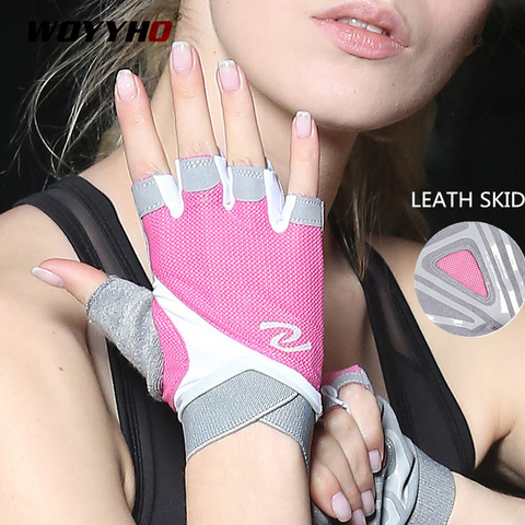 Professional Gym Gloves Women Weight Lifting Crossfit Workout Fitness Gloves Breathable Bodybuilding Half Finger Hand Protector ► Photo 1/6