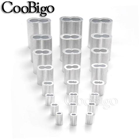 200pcs Aluminum Cable Crimps Sleeves Clip Fittings Loop Sleeve Ferrule Stop Wire Rope Cable Parts Size 3/64