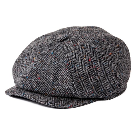 BOTVELA Multi Color Dot Herringbone Wool Tweed Newsboy Cap Men Women Hat with Soft Lining Driver Cap 005 ► Photo 1/6