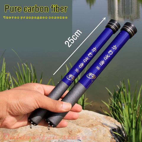 Pure carbon fiber Telescopic Fishing rod Stream carp Super hard mini stick 3m 3.6m Hand pole Shore Kid Boy Travel Fish tool olta ► Photo 1/6