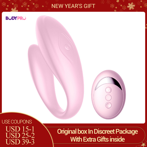 DRAIMIOR Wireless Couple Vibrator for women and men Dildo G Spot U Silicone Stimulator Double Vibrators Sex Toy For Adult Couple ► Photo 1/6