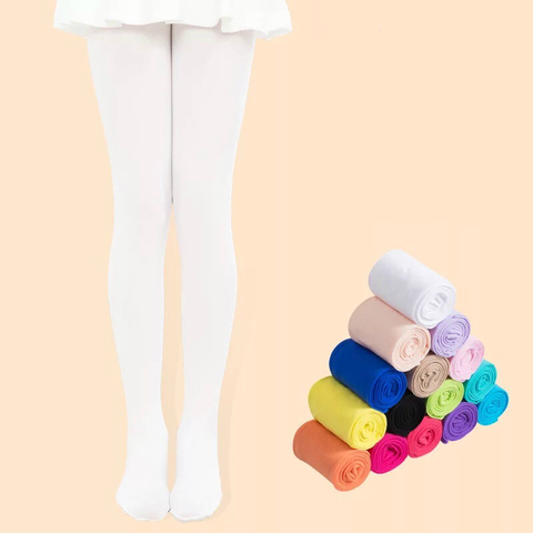 Girls Kids Children Ballet Dance White Stockings Pantyhose Tights