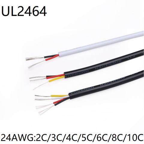 UL2464 Signal Wire 24AWG 2 3 4 5 6 8 10 Core PVC Insulated Sheath Power Control Line Amplifier Audio Lamp Electric Copper Cable ► Photo 1/6