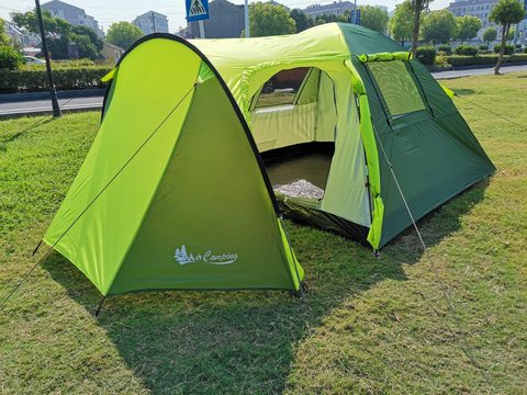 Tourist tent 3-4seater water proof double layer camping tent ► Photo 1/6