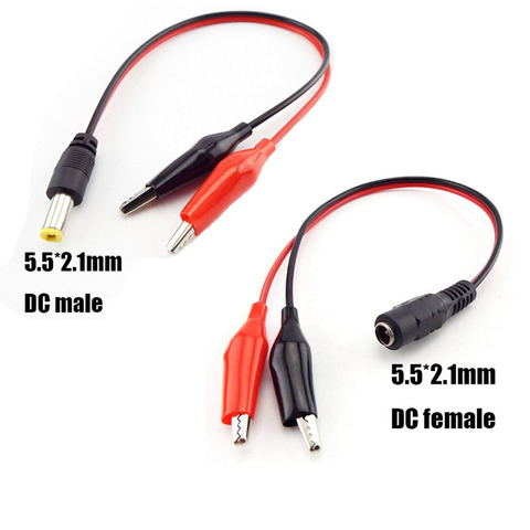 DC Male Female Jack Connector Alligator Clips Crocodile Wire 12V Power Cable To 2 Alligator Clip Connected Voltage 5.5*2.1mm ► Photo 1/6