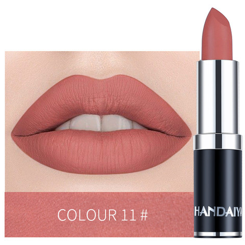 1PC Nude Waterproof Lipstick Matte Pumpkin Color Lipstick Vitamin E Moisturizing Water-Resistant Profissional Lipstick Maquillaj ► Photo 1/6